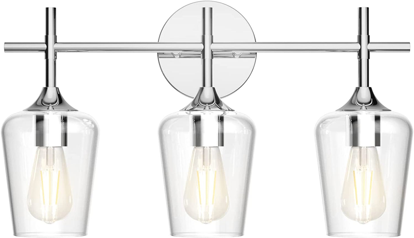 Ralbay Vintage Black Bathroom Vanity Light 5-Lights Industrial Matte Black Finish with Clear Glass Vanity Lights Farmhouse Bathroom Lighting fixtures