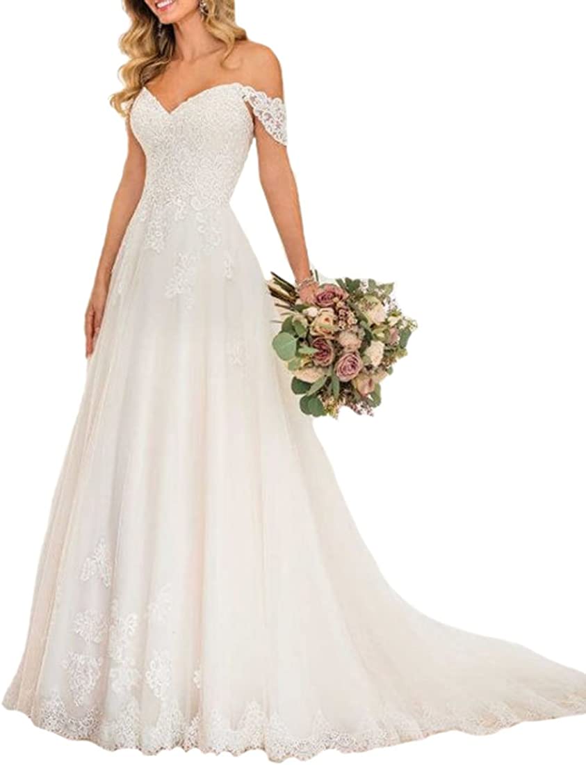 Women's Off The Shoulder Wedding Gowns A Line Mermaid Wedding Dresses for Bride