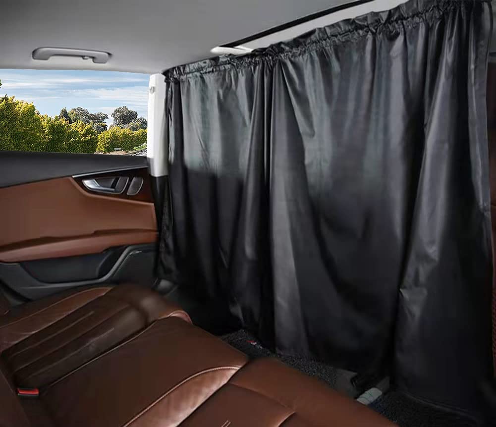 Car Side Window Sun Shades, Window Sunshades Privacy Curtains, 100% Block Light for Breastfeeding, Taking a nap, Changing Clothes, Camping (Front&Back 4pcs)