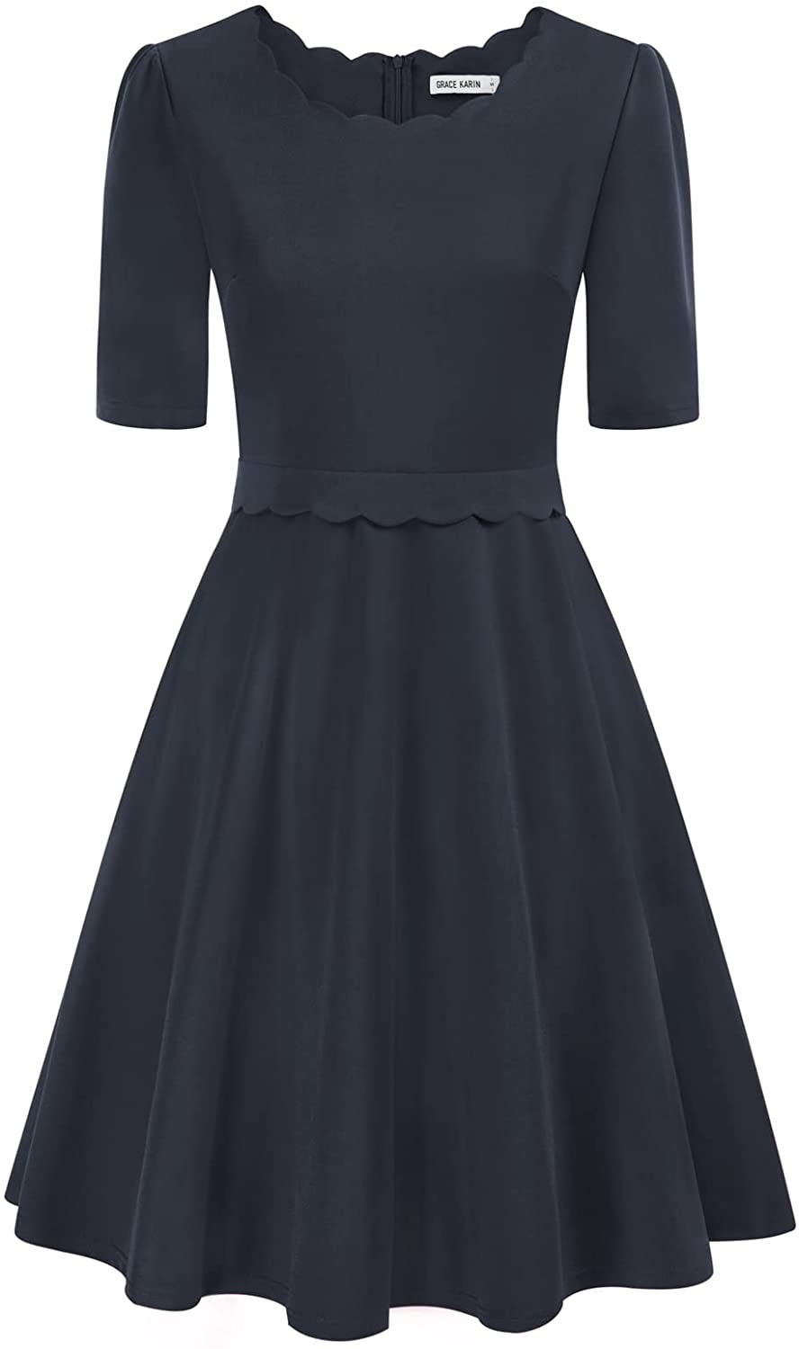 Women's Cocktail Dresses A-Line Midi Dress for Wedding Guest Party Formal