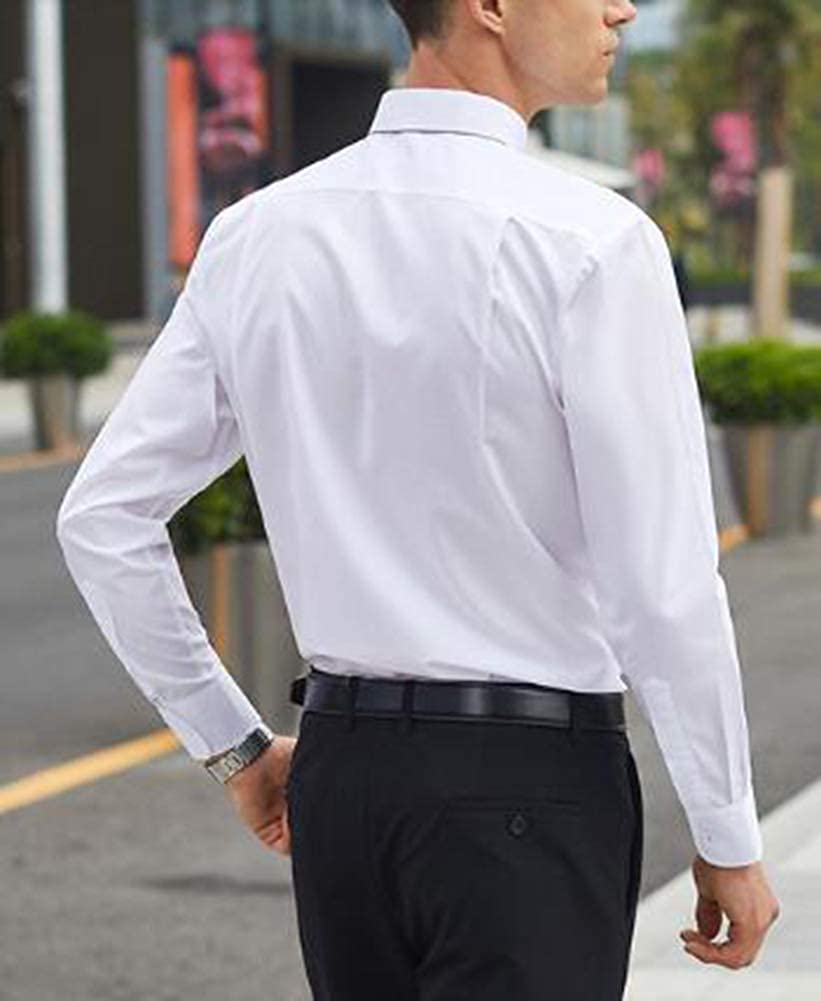 Slim Fit Solid Point Collar Button Down Dress Shirt