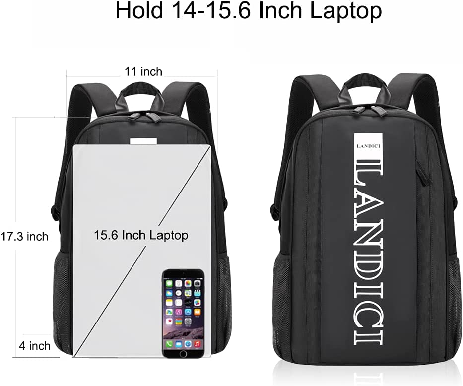 Casual Daypack Backpack for Men Women,Lightweight Coummter Back Pack with 15.6 Inch Laptop Compartment,Waterproof School Bookbag for College Work and Travel,Black