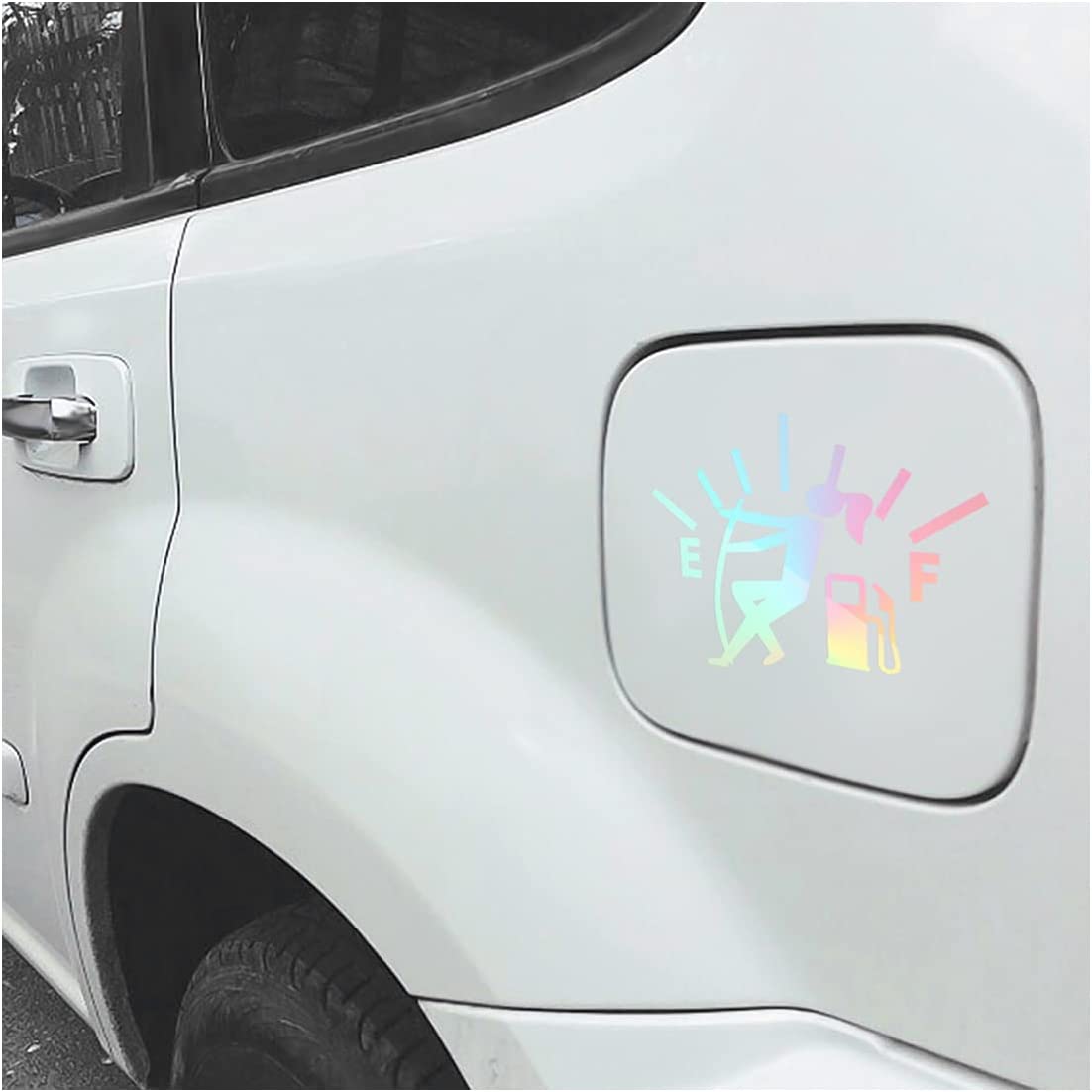 2PCS Funny Car Stickers, Angry Boy Fuel Gauge Empty Stickers, High Gas Consumption Vinyl Decal, Funny Fuel Tank Cover Stickers for Women Men, Fit Cars, Trucks, SUV, Motorcycles (Red/Boy)