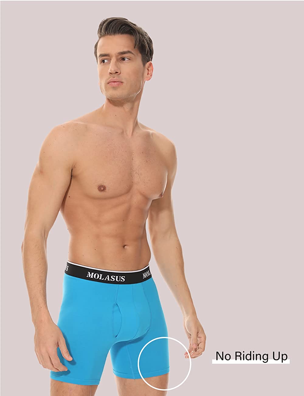 Mens Boxer Briefs Soft Cotton Open Fly Tagless Underwear Pack of 5