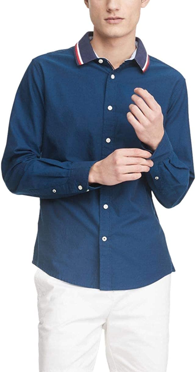 Men's Long Sleeve Stretch Oxford Button Down Shirt in Custom Fit