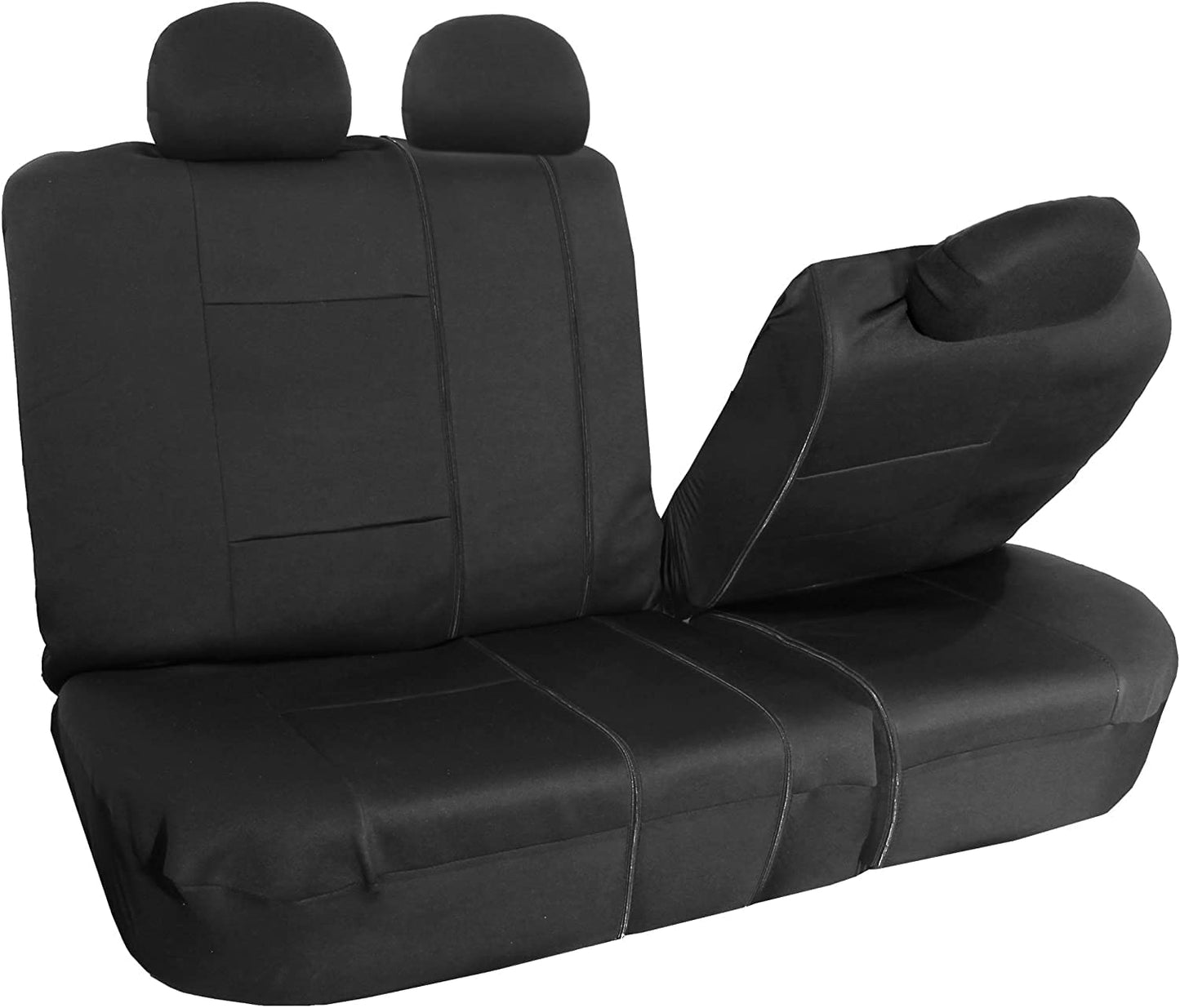 Automotive Seat Covers Black Universal Fit Full Set Neoprene Ultraflex Waterproof fits most Cars, SUVs, and Trucks (Airbag Compatible and Split Bench) FH Group FB083BLACK115