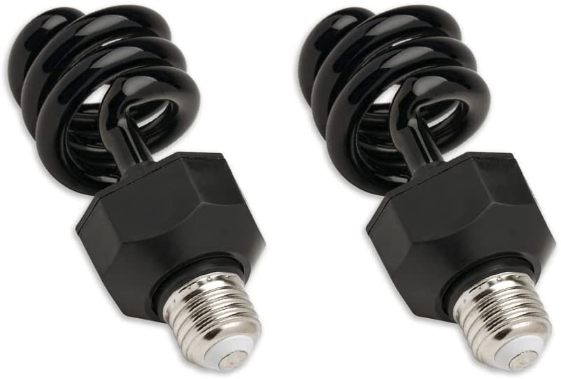 13W CFL Blacklight Bulb by Lumenivo - Spiral Black Light CFL Bulb E26 Medium Screw Base for Halloween, Party, Decorative Lighting - Glow in The Dark Effect - 120V - 2 Pack