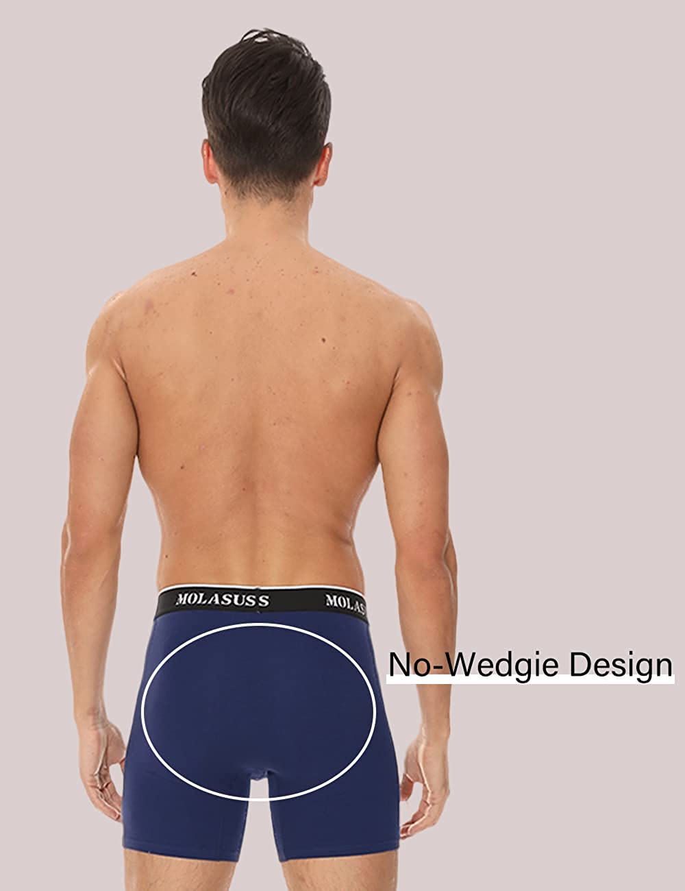 Mens Boxer Briefs Soft Cotton Open Fly Tagless Underwear Pack of 5