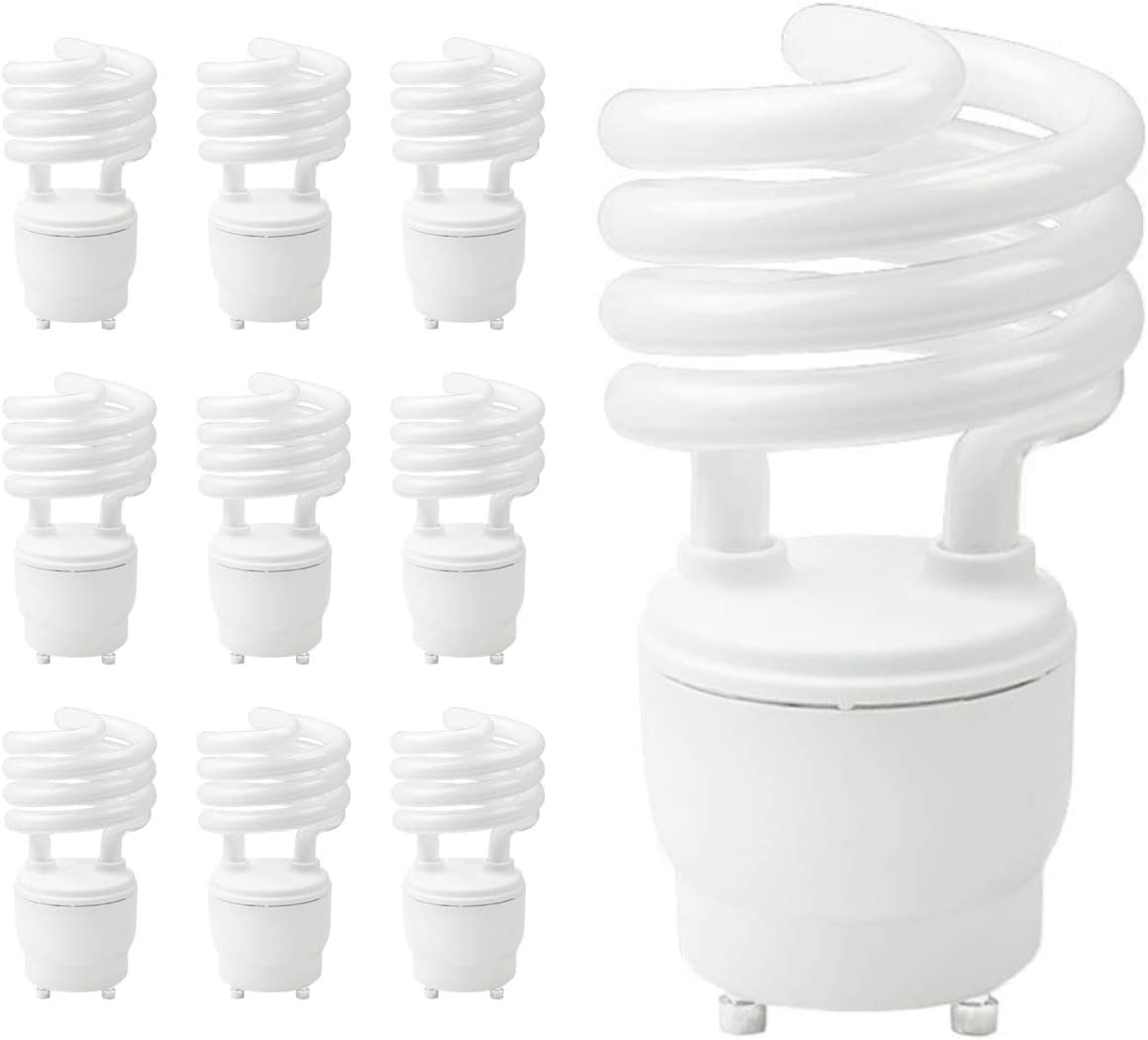 13 Watt Compact Fluorescent Bulb - Warm White Light Bulb - Ultra Mini Spiral CFL Light Bulbs - 2700K - E26 Base - 4 Pack - GoodBulb