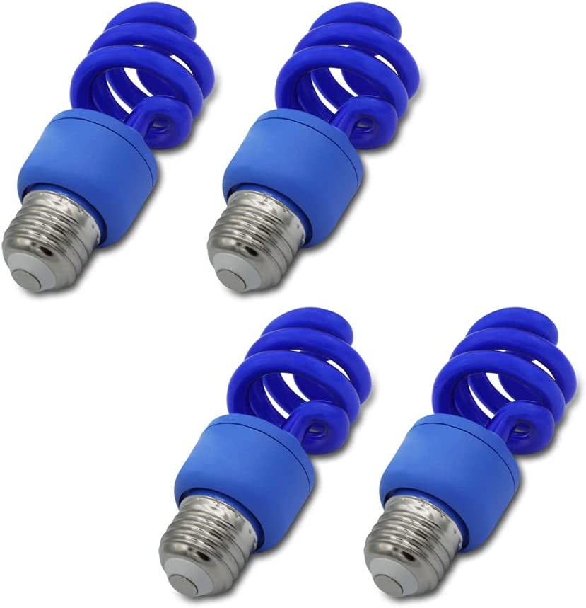 13W CFL Blacklight Bulb by Lumenivo - Spiral Black Light CFL Bulb E26 Medium Screw Base for Halloween, Party, Decorative Lighting - Glow in The Dark Effect - 120V - 2 Pack