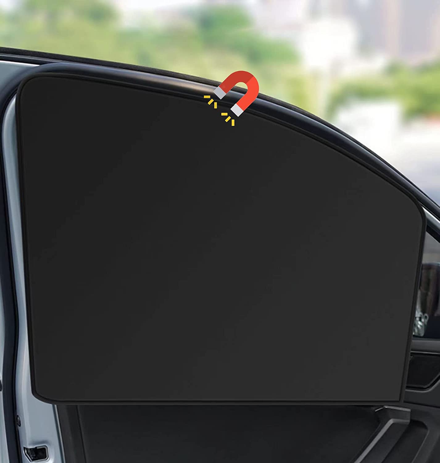 Car Side Window Sun Shades, Window Sunshades Privacy Curtains, 100% Block Light for Breastfeeding, Taking a nap, Changing Clothes, Camping (Front&Back 4pcs)