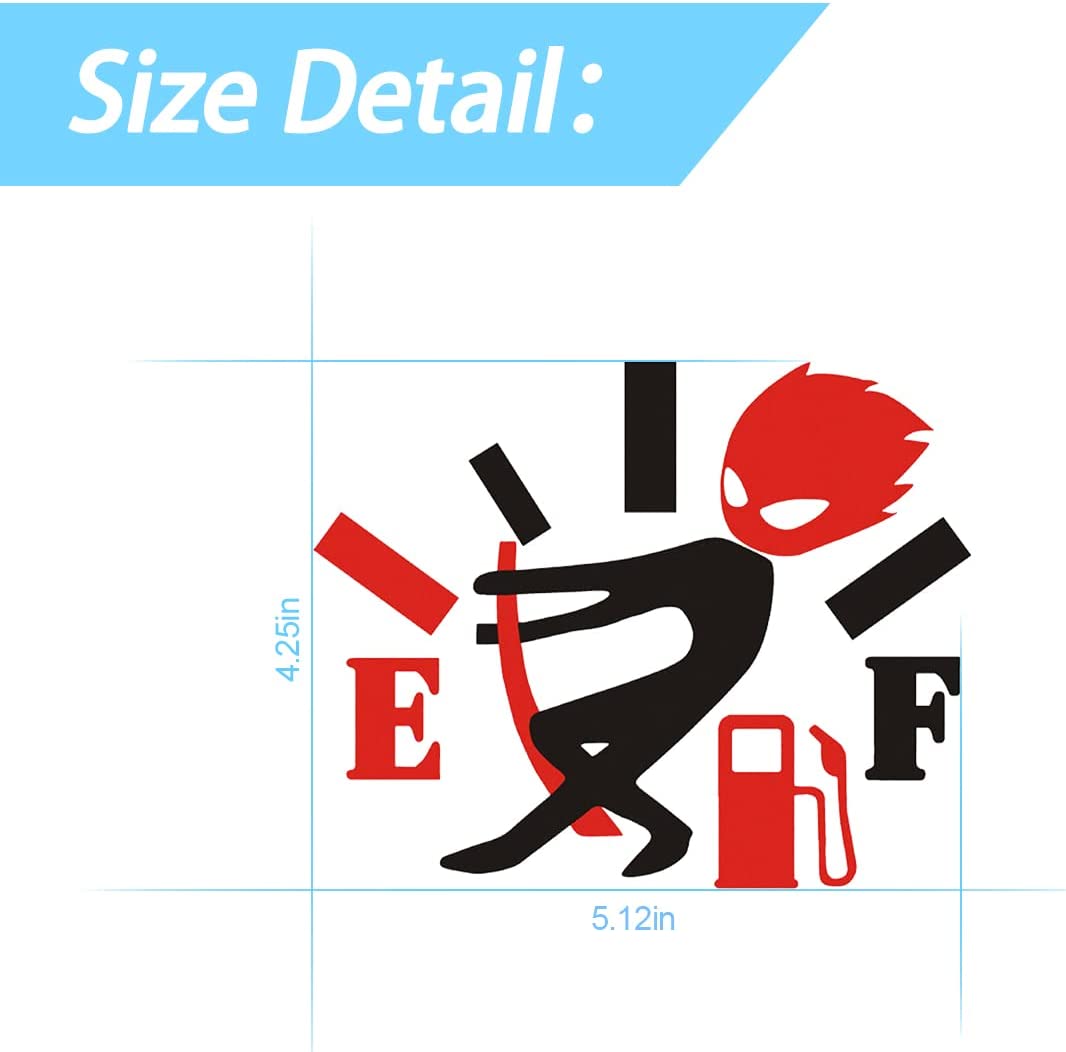 2PCS Funny Car Stickers, Angry Boy Fuel Gauge Empty Stickers, High Gas Consumption Vinyl Decal, Funny Fuel Tank Cover Stickers for Women Men, Fit Cars, Trucks, SUV, Motorcycles (Red/Boy)