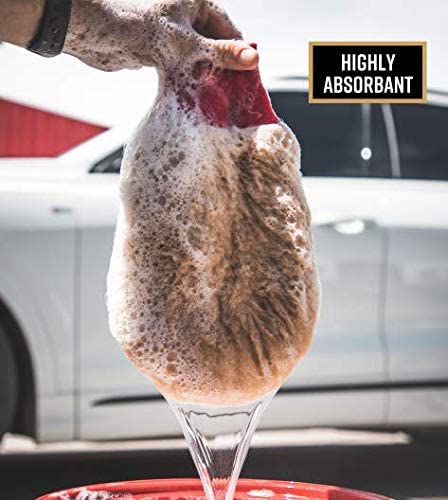 Wool Car Wash Mitt - Premium, Ultra Soft Wash Pad Gently Scrubs Your Vehicle Without Worry of Scratches or Swirls - Double Sided Cotton Cuff Detailing Tool For Your Car, Boat, RV, etc.