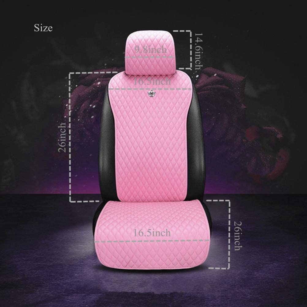 Universal Seat Covers for Cars Leather Seat Cover Pink Car Seat Cover 2/3 Covered 11PCS Fit Car/Auto/Truck/SUV (A-Light Pink)