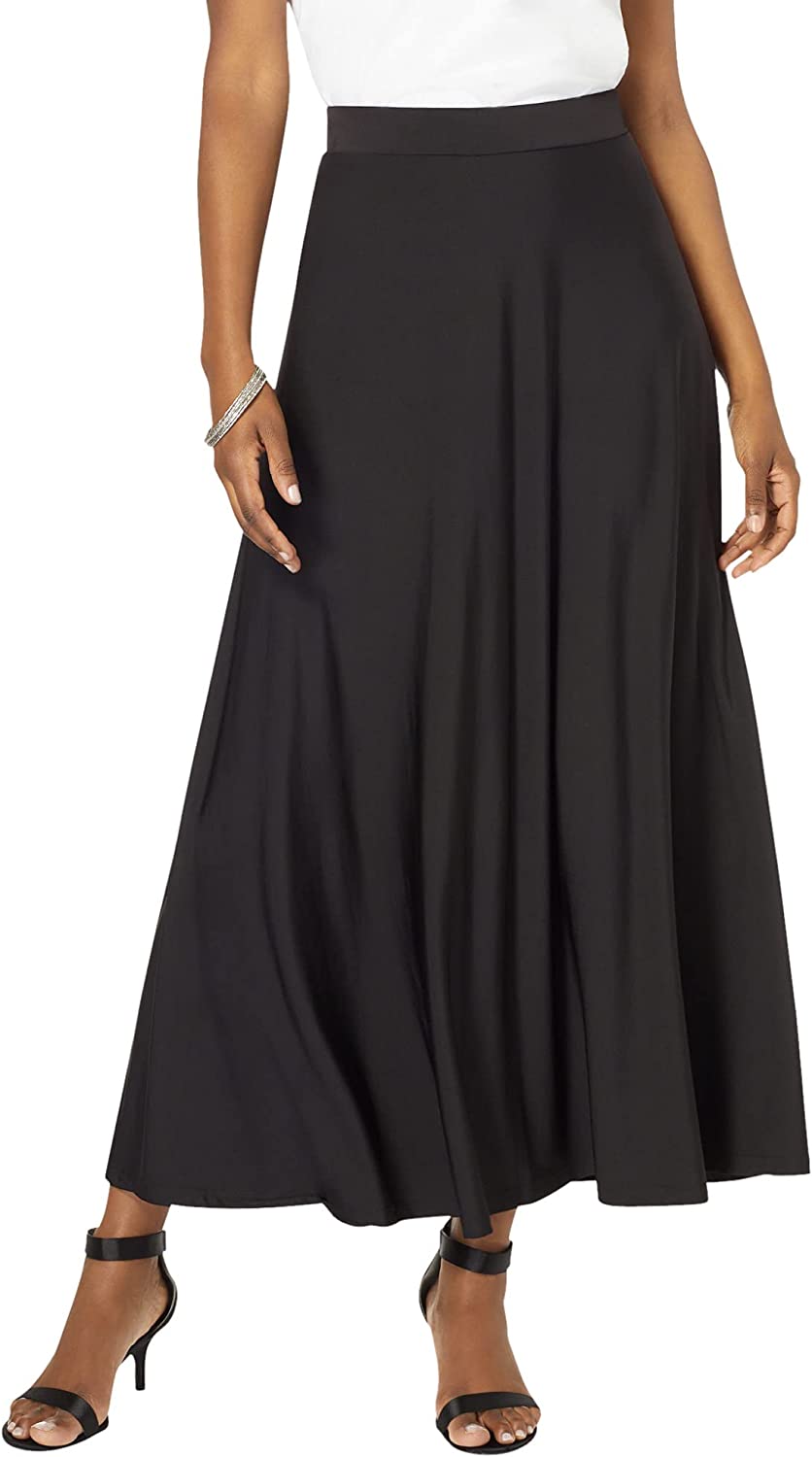 Women's Plus Size Ultrasmooth Fabric Maxi Skirt Stretch Jersey Long Length