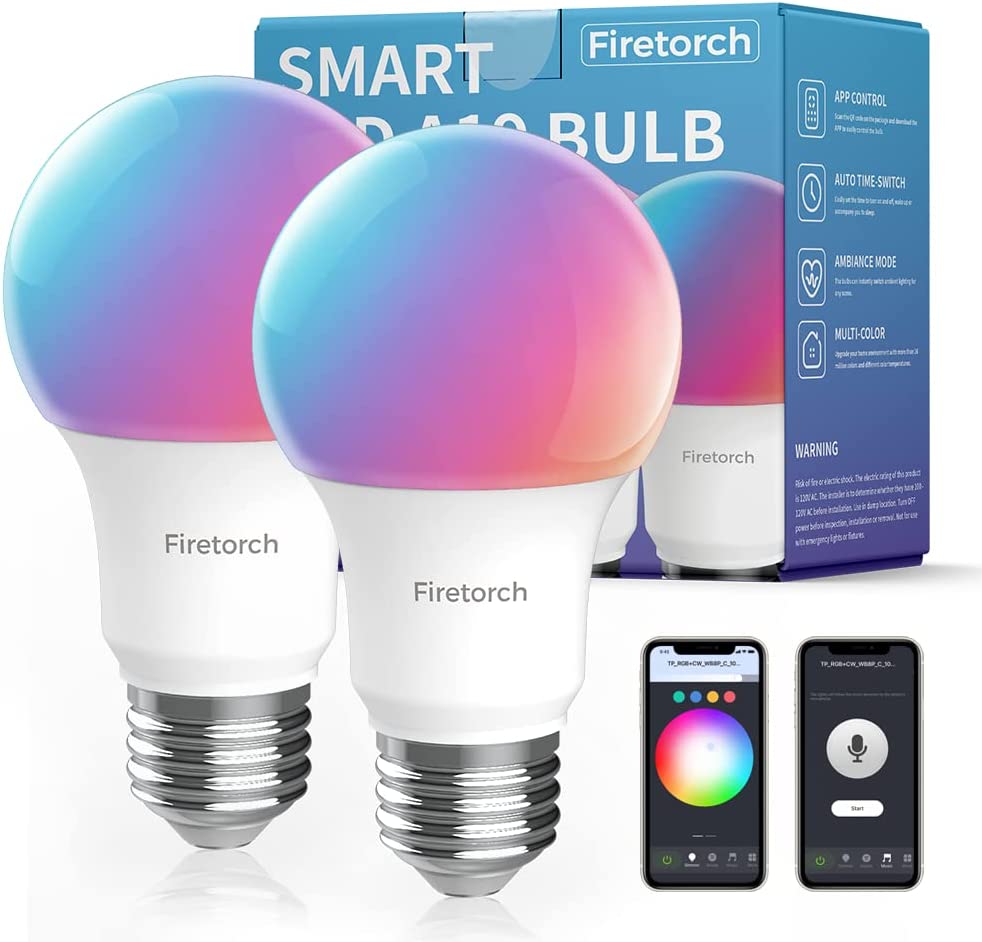 Firetorch A19 Led Bulb,9 W 60W Equivalent, E26 Led Light Bulbs Standard Replacement Bulb 750 Lumen,Non-Dimmable, UL Listed (5000K,4 Pack)