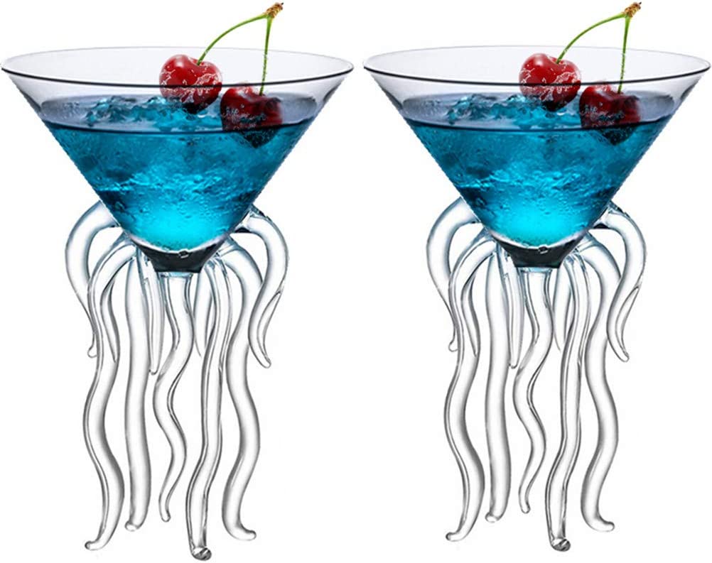 Martini Glass Creative Cocktail Drinkware Bar Goblet Tools (2 Transparent)