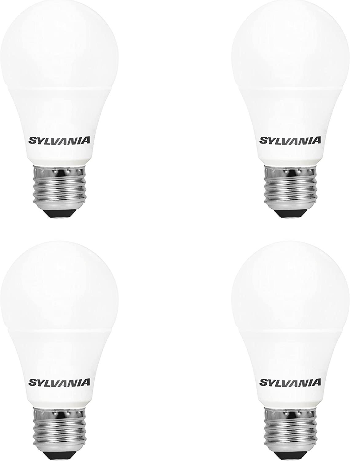 A19 Light Bulb, 75W Equivalent, Efficient 12W, Frosted Finish, 1100 Lumens, Bright White - 4 Pack (78099)