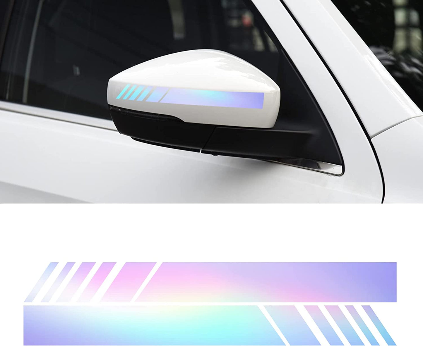 Car Exterior Accessories Rear View Mirror Stickers Decor Car Body Sticker Vinyl 4pcs (Black)