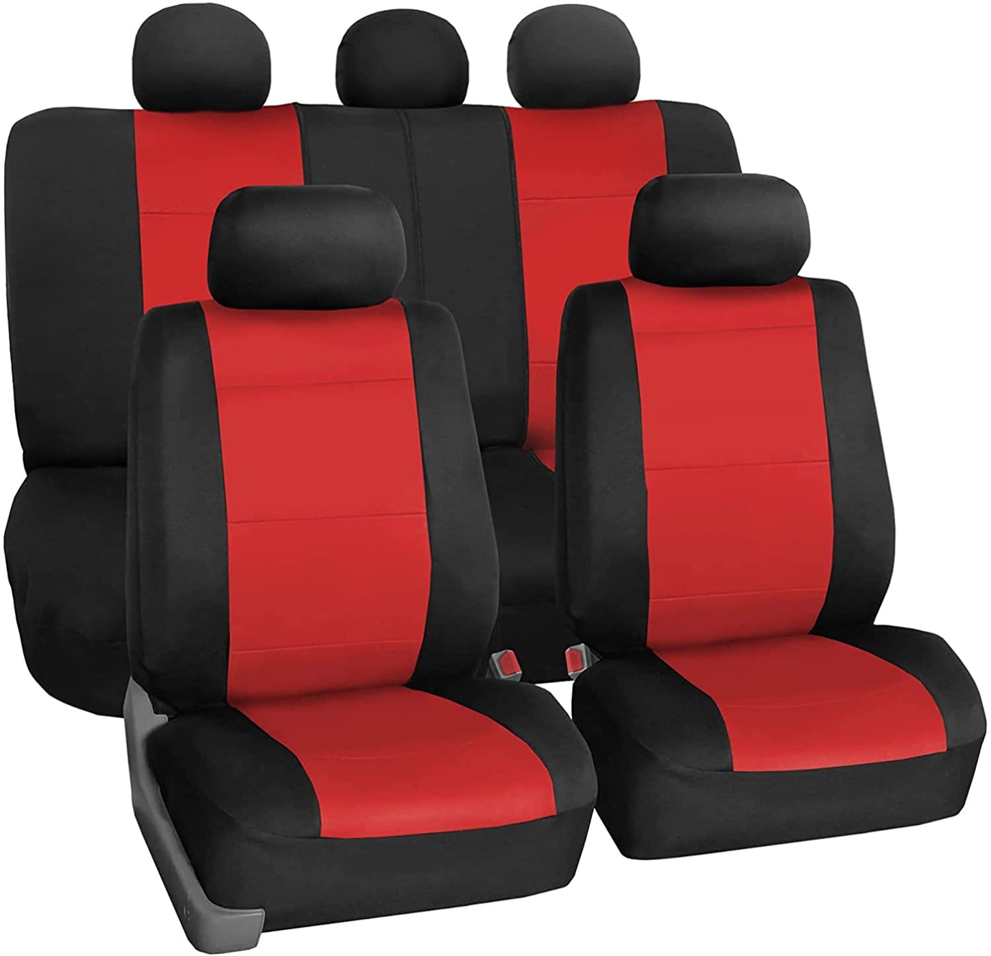 Automotive Seat Covers Black Universal Fit Full Set Neoprene Ultraflex Waterproof fits most Cars, SUVs, and Trucks (Airbag Compatible and Split Bench) FH Group FB083BLACK115