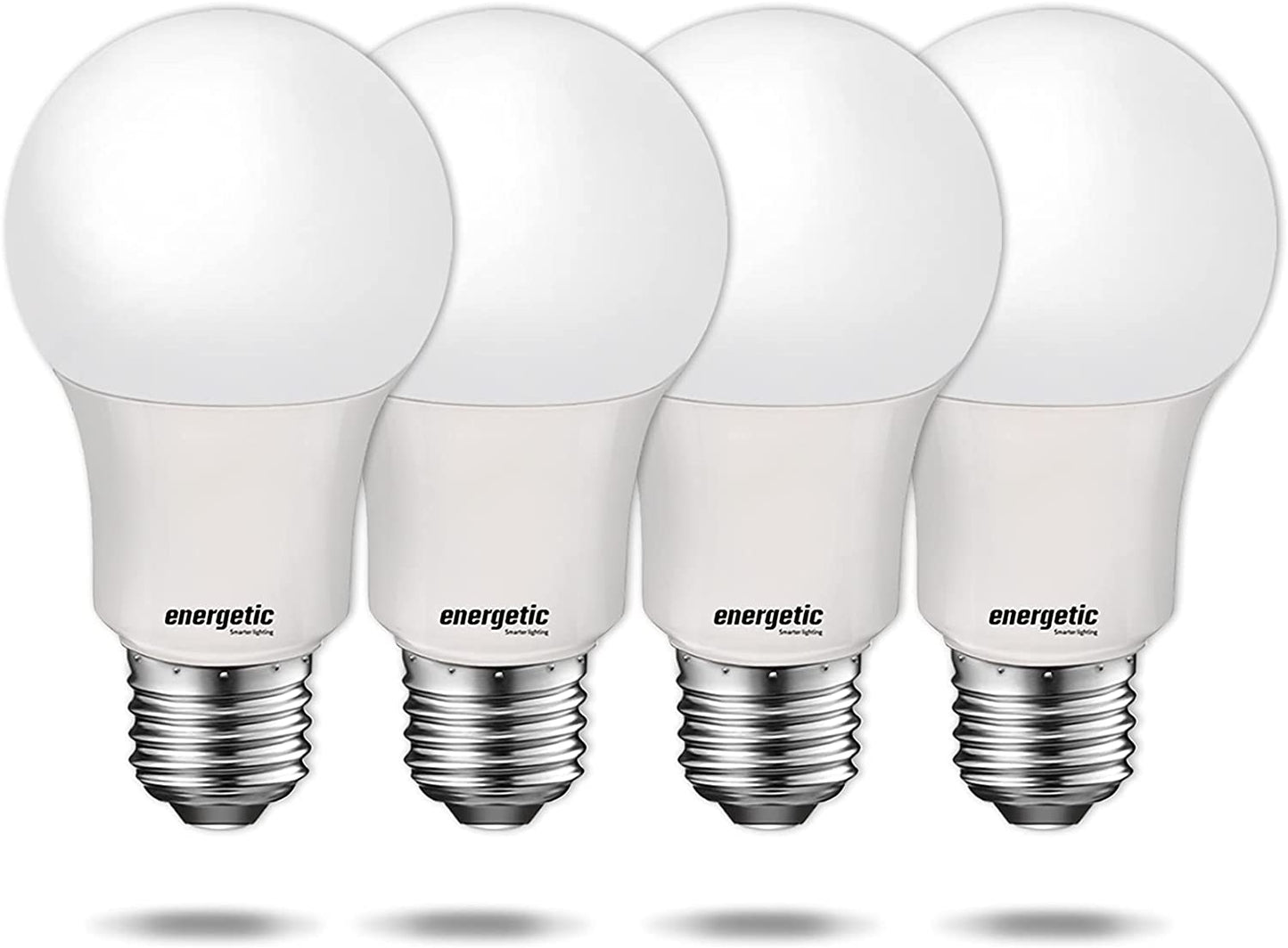 40W Equivalent A19 LED Light Bulb, Soft White 2700K, UL Listed, E26 Standard Base, Non-Dimmable LED Light Bulb, 4 Pack, Energetic