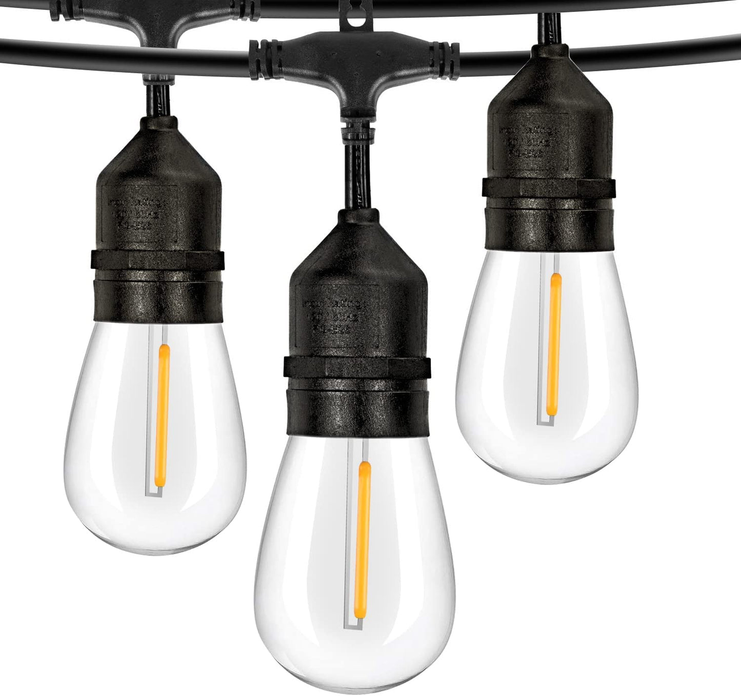 96FT LED Outdoor String Lights,Shatterproof Patio Backyard, Upgrade 2200K Warm Light Ambience,Commercial Grade Weatherproof Outdoor Lights,Heavy-Duty Decorative Café Porch,Bistro Garden,Trees