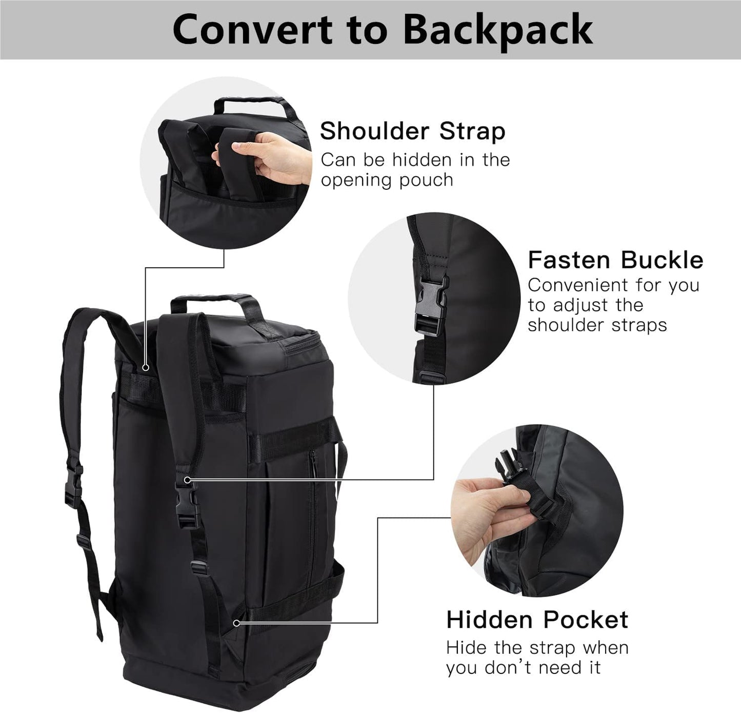 Jueachy Gym Bag for Men Small Gym Bag for Women Workout Duffle Bag Luggage Weekend Travel Backpack with Shoe Compartment Waterproof