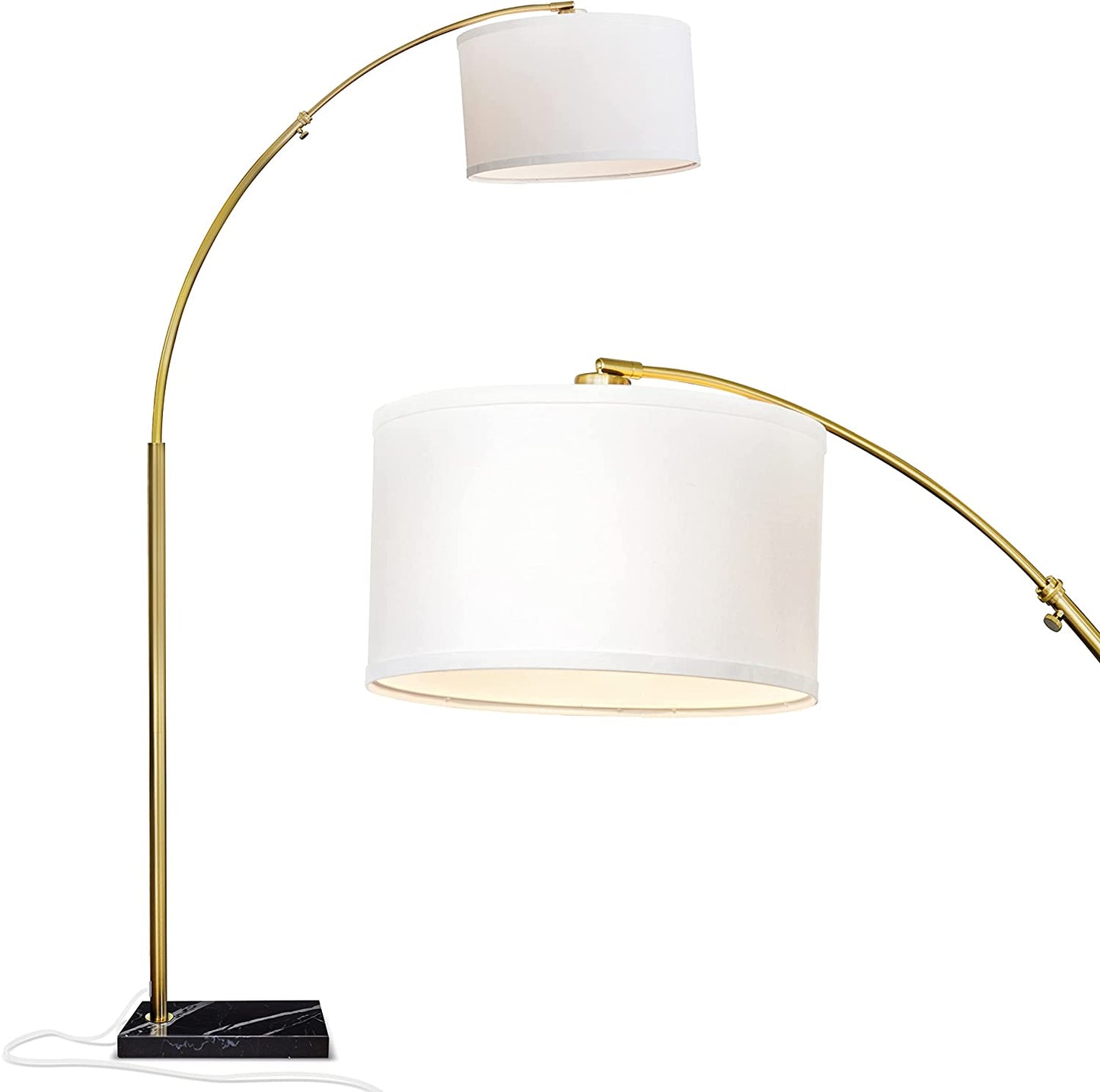 Brightech Logan Arc Floor Lamp, Bright Standing Lamp for Living Rooms, Offices & Bedrooms, Modern Living Room Décor, Tall Hanging Floor Lamp for Reading and More – Black