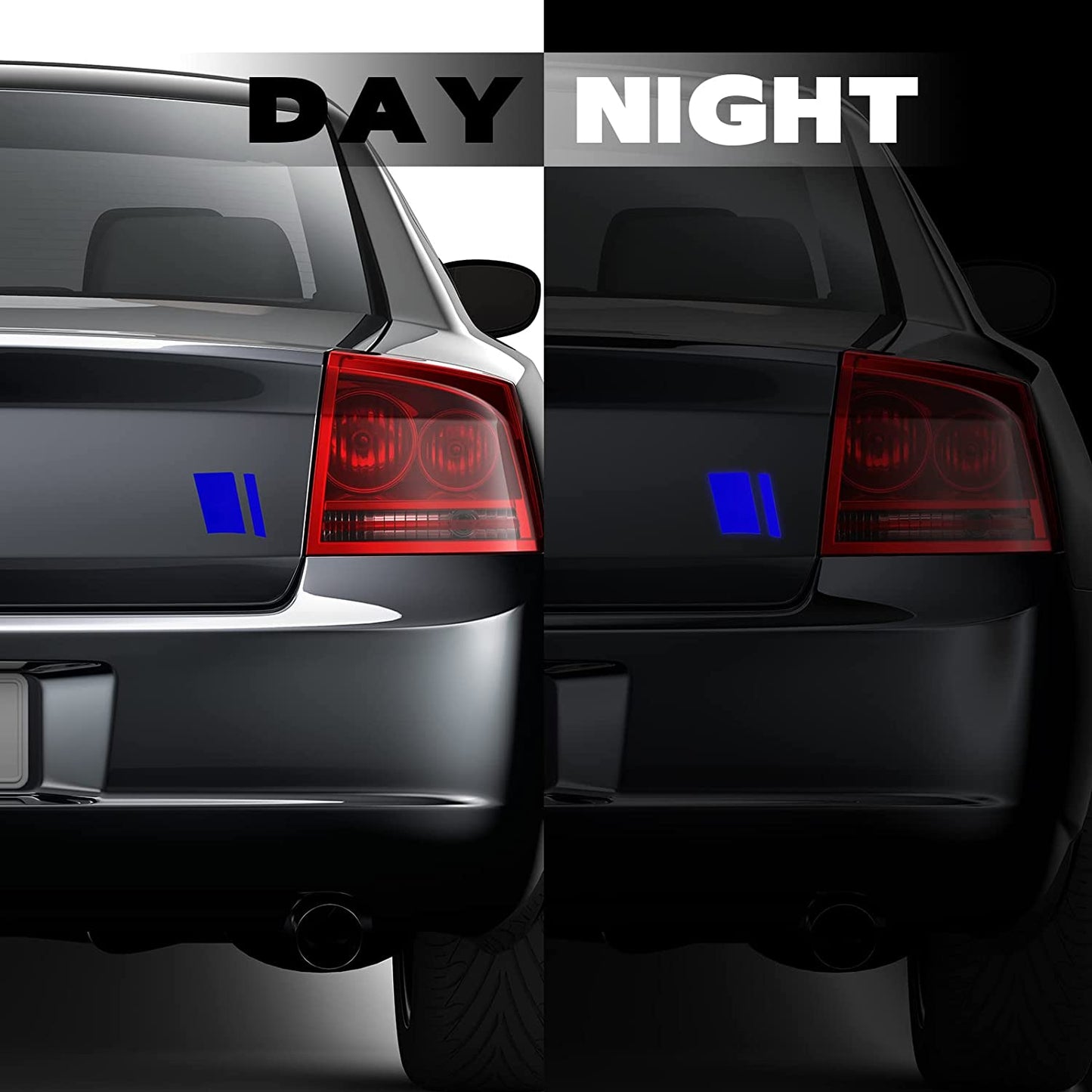 24 Pcs Wheel Rims Decal Stripes Reflective Car Stickers Wheel Hub Stickers Automotive Decals for 18-21 Inch Wheels Tire Rim Safety Automotive Exterior Accessories (Blue)