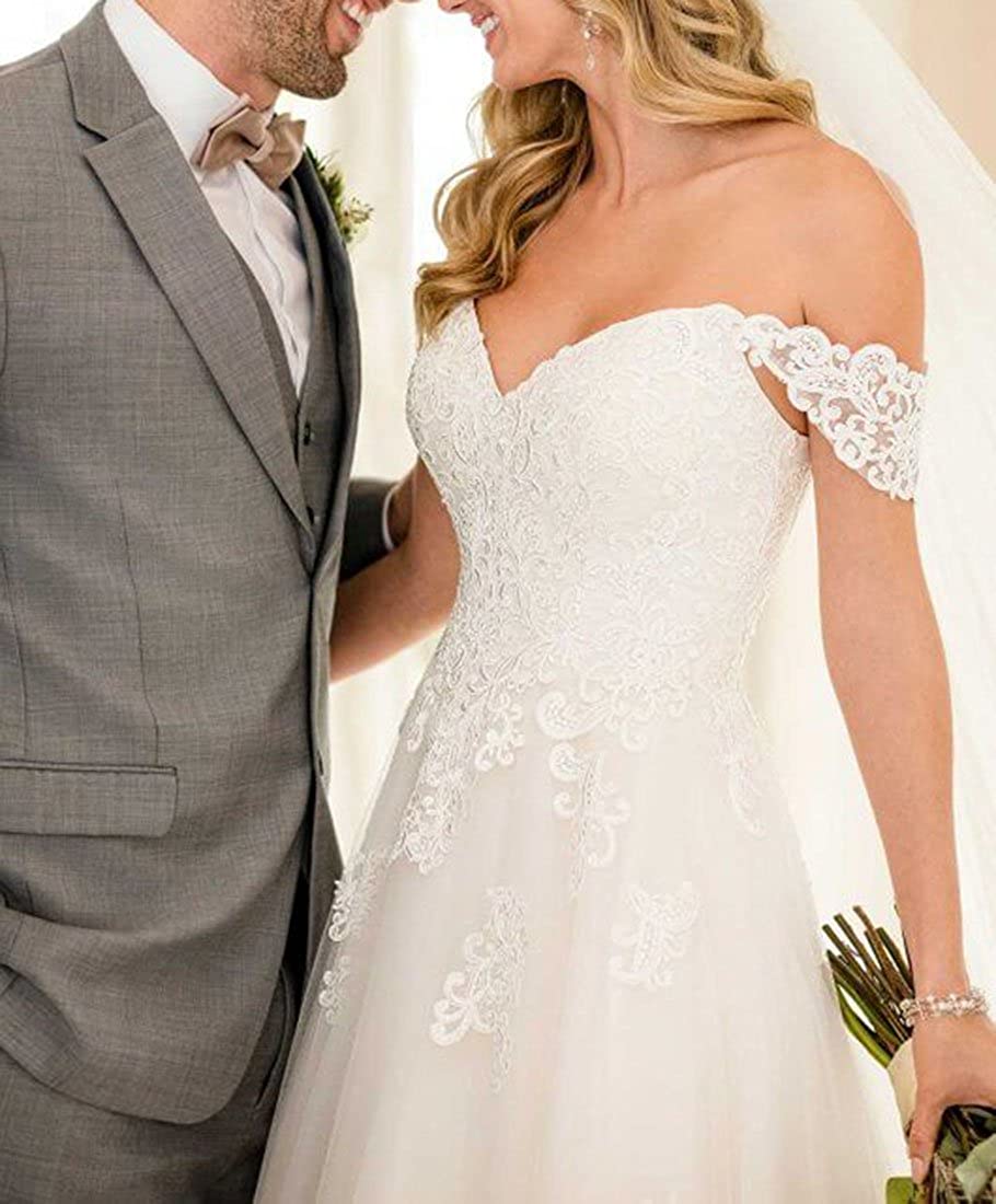 Women's Off The Shoulder Wedding Gowns A Line Mermaid Wedding Dresses for Bride