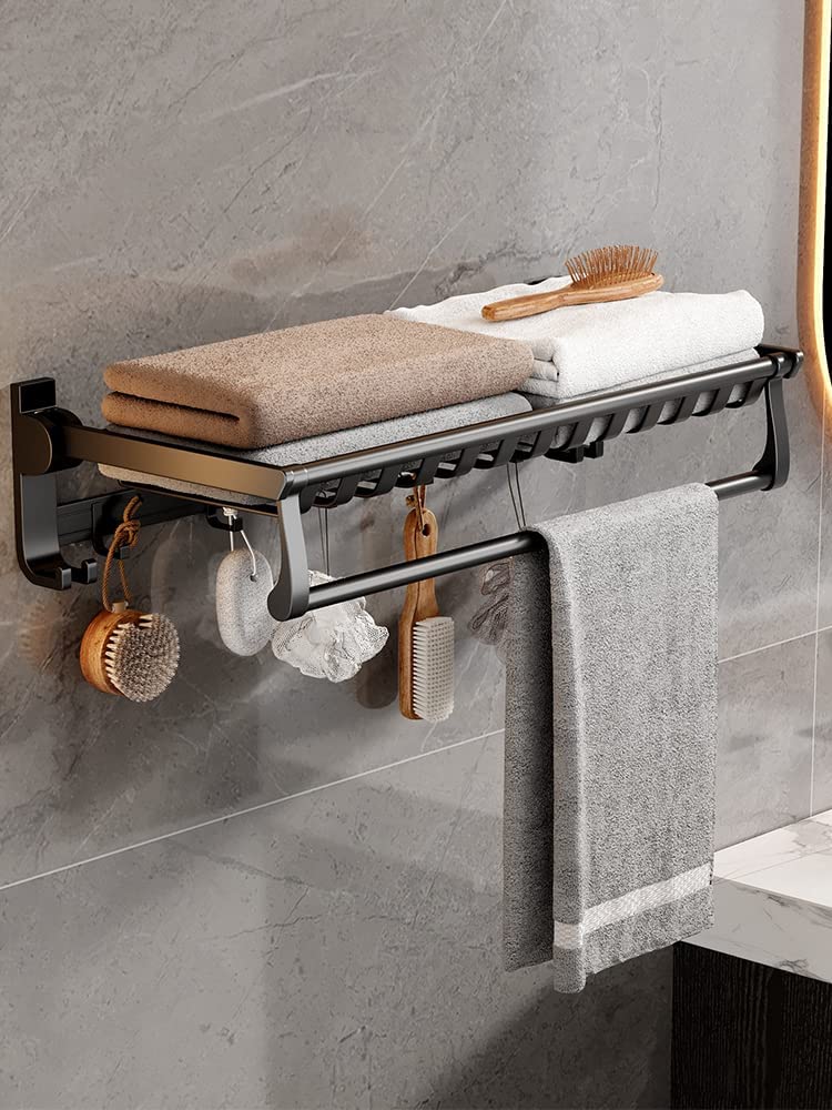 Hanrace 24Inch Towel Racks for Bathroom ,Bathroom Storage,No-Drill Towel Rack,Wall Mounted Bath Towel Holder