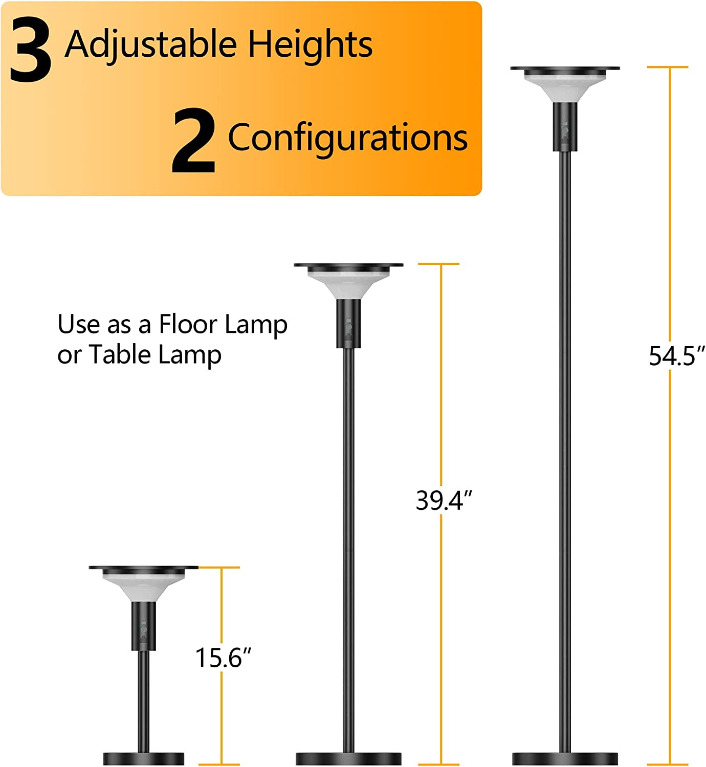 Outdoor Solar Lamp, Dimmable Floor Lamp with 3 Modes, 2 in 1 Adjustable Floor Lamp for Outdoor,Patio,Living Room,Bedroom (1 Pack)