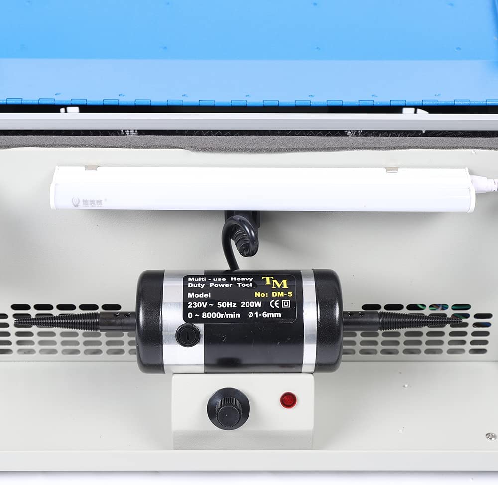 Polishing Buffing Machine Dust Collector TableTop Jewelry Polisher Multi-Use 200W with light