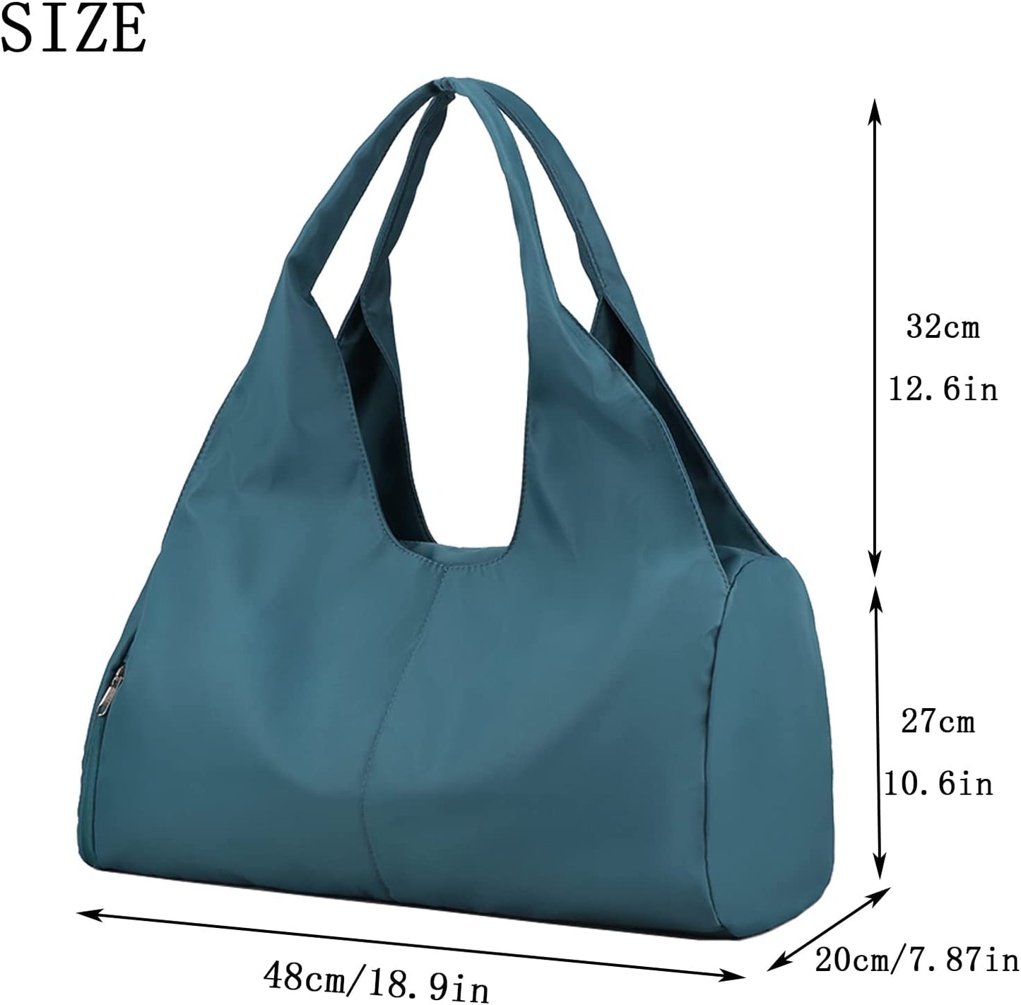 Forestfish Duffel Bag Gym Totes with Dry Wet Pocket & Shoes Compartment for Women and Men (Navy)