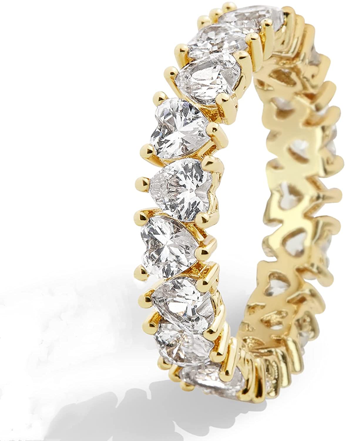 Fashion Classic 18K Gold Plated Titanium Steel Women Stacking Ring Best Gifts Couples Valentine's Day