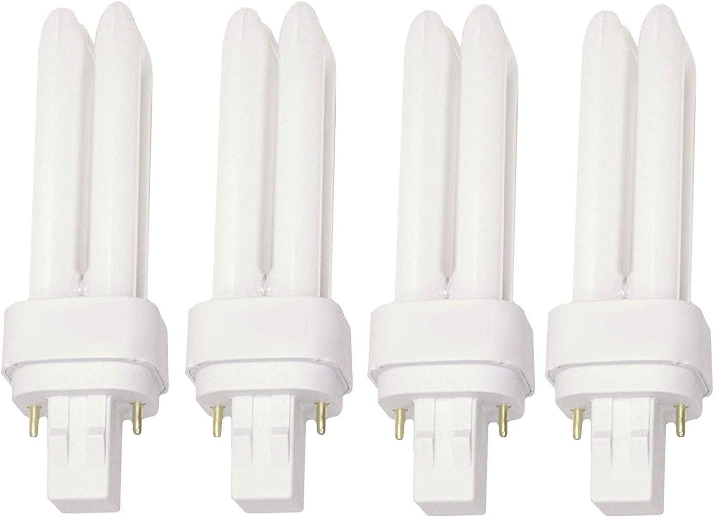 13 Watt CFL Light Bulbs 2 Pin GX23-2 Base 2700K Soft White 13W High Output 800 Lumens Double Tube Compact Fluorescent Light Bulbs Plug-in 4 Pack by Dysmio