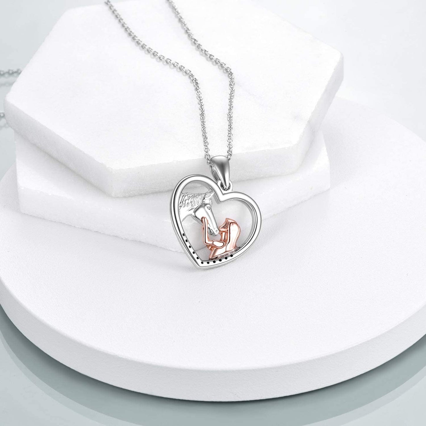 Horse Pendant Necklace Sterling Silver Girls with Horse Gift For Women Girls