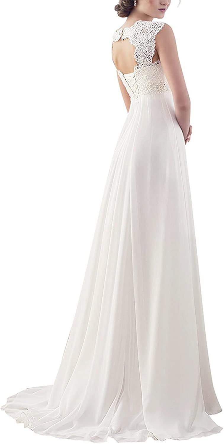 Wedding Dresses for Bride 2021 Sleeveless Lace Petite/Plus Size Bridal Gowns for Civil Wedding for Beach Wedding