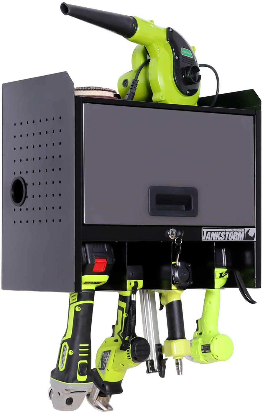 Wall Mounted Drill Storage Steel Box, Drill Charging Station, Power Drill Storage Toolbox, Drill Organizer (DDG-1)