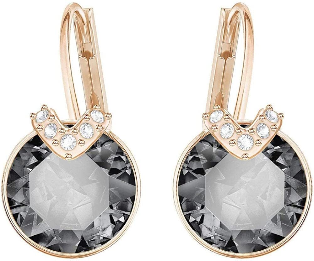 Women's Bella V Earrings Collection, Gray Crystals, Pink Crystals, Clear Crystals