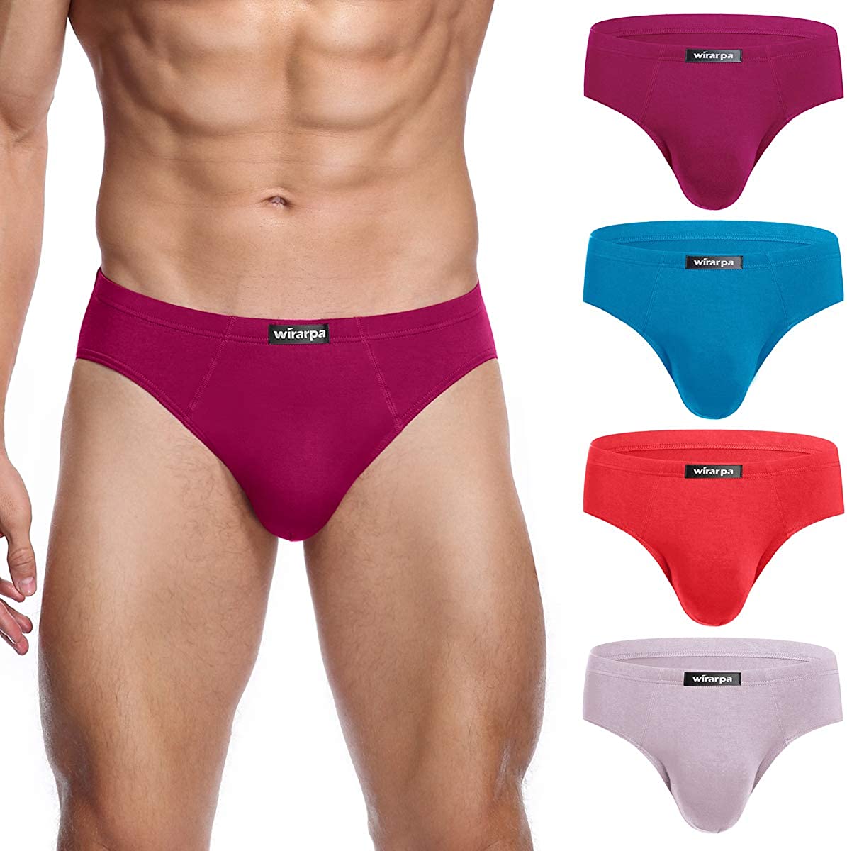 Men's Underwear Multipack Modal Microfiber Briefs No Fly Covered Waistband Silky Touch Underpants