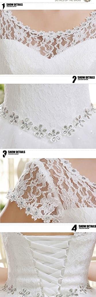Double Shoulder Floor Length Bridal Gown Wedding Dress Custom Size