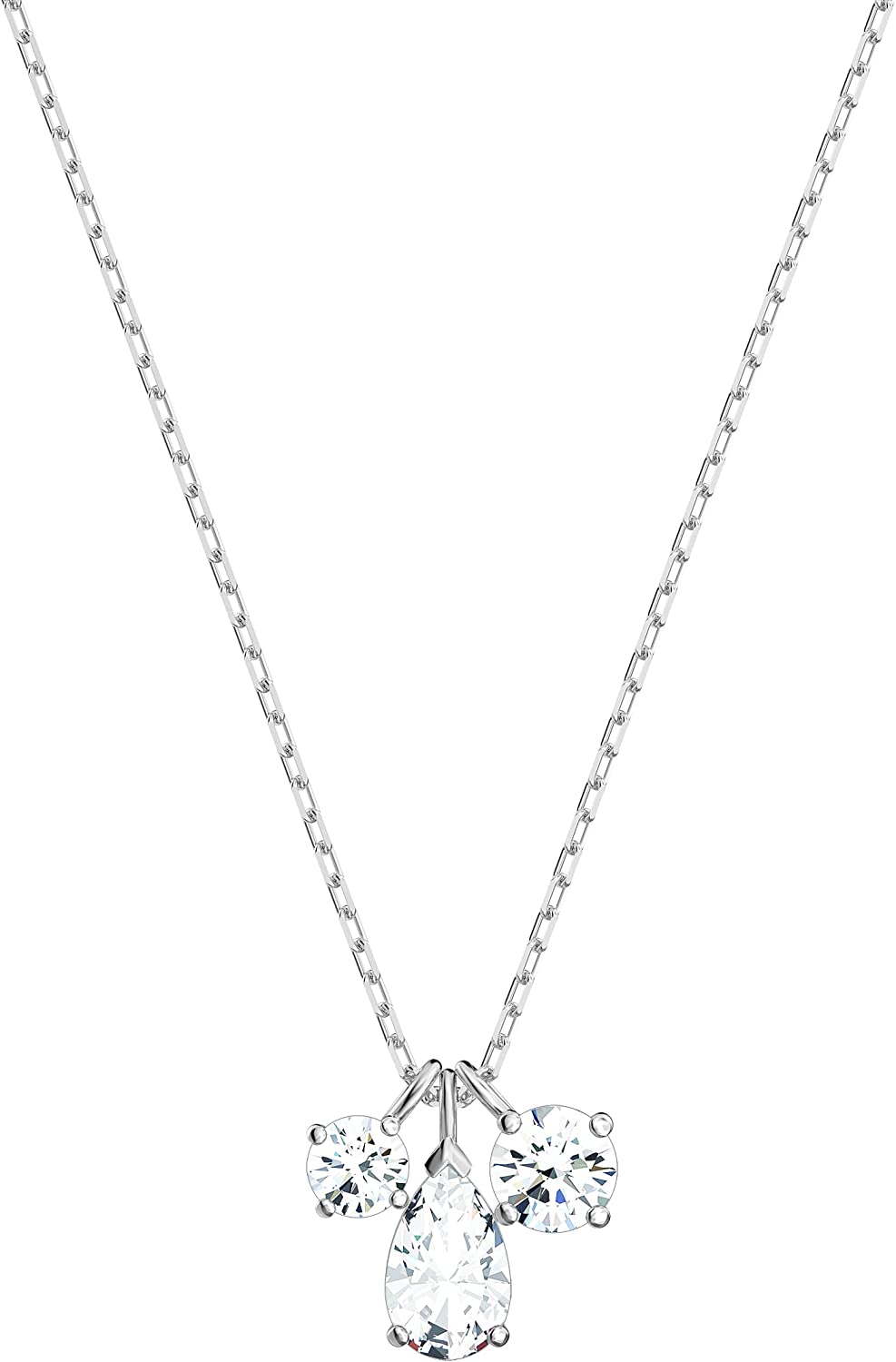 Women's Attract Pear Jewelry Collection, Rhodium Finish, Clear Crystals