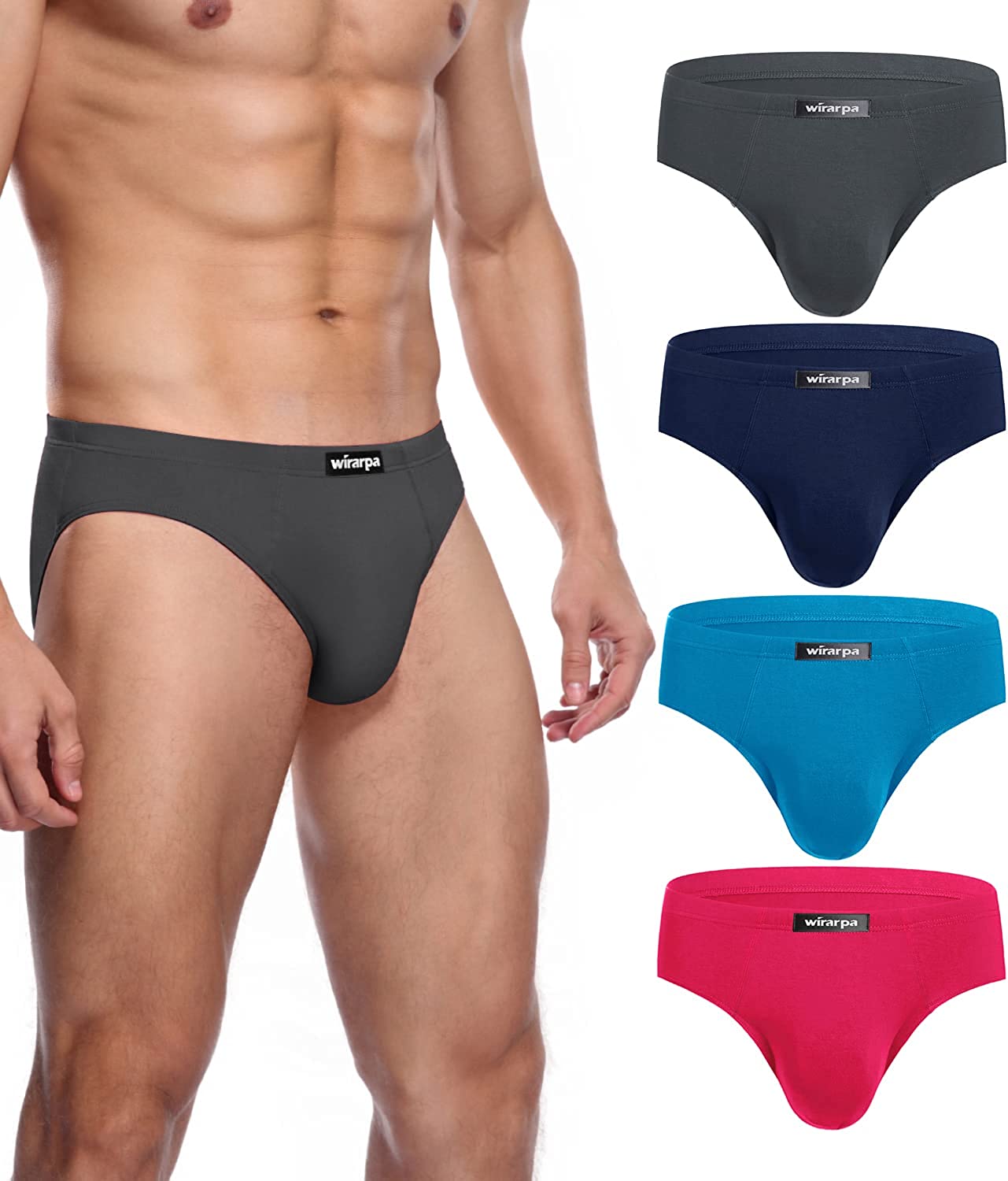 Men's Underwear Multipack Modal Microfiber Briefs No Fly Covered Waistband Silky Touch Underpants