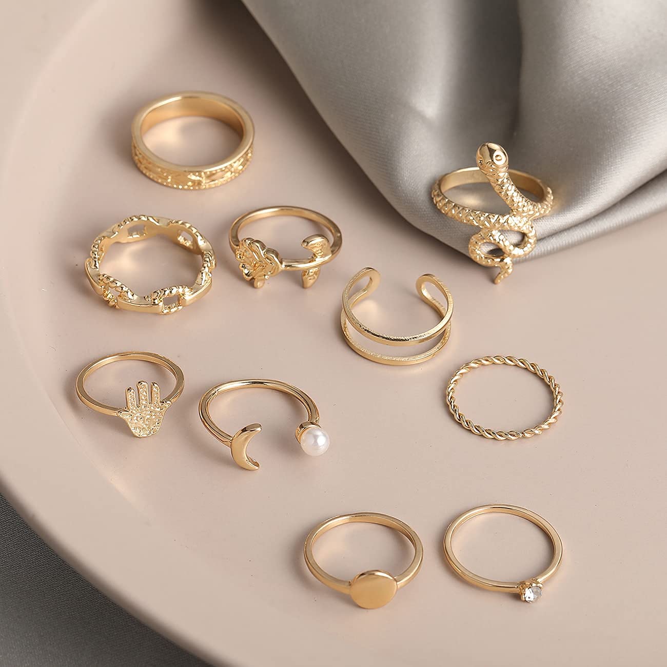 30 Pcs Vintage Gold Knuckle Rings Set, Boho Butterfly Snake Stackable Finger Rings for Women Girls, Silver Midi Rings Pack