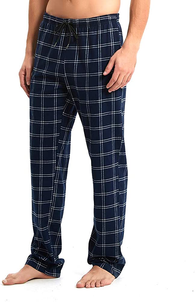 Mens Tall Pajama Pants 34/36/38 Long Inseam Plaid Lounge Pants Sleepwear Pajama Bottoms 100% Cotton