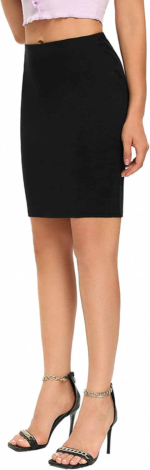 Women's Elastic Waist Stretch Bodycon Midi Knee Length Pencil Skirt/A Shape Skirt