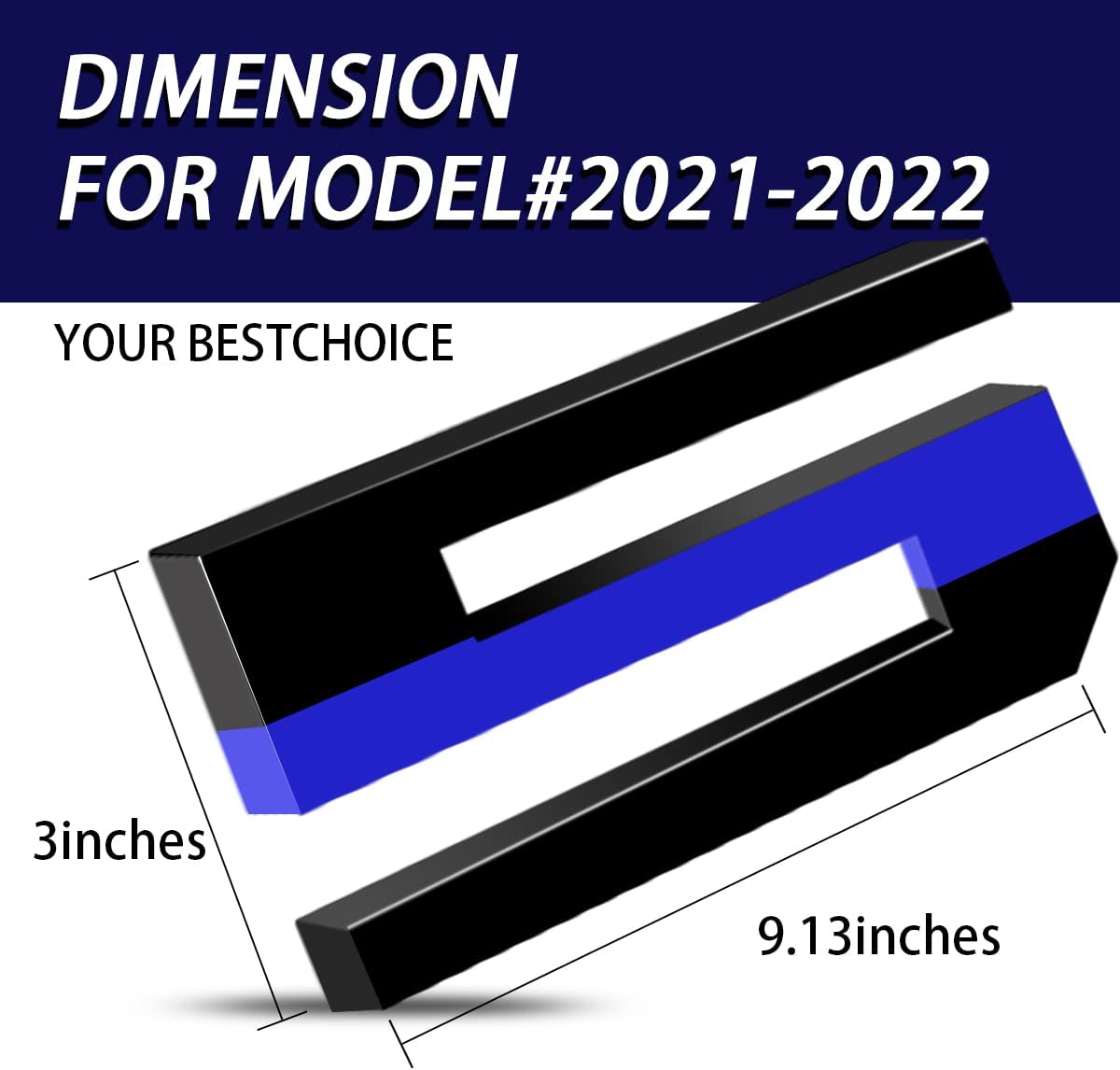 Insert Letters Compatible for F15o 2021 2022 3M Adhesive & 3D Raised Tailgate Decal Letters(Blue Black)
