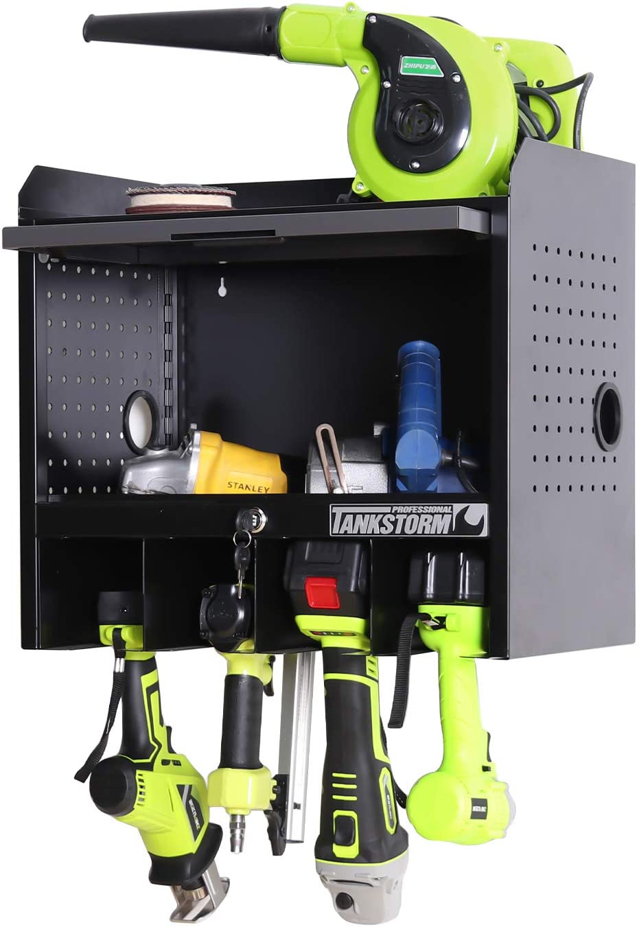 Wall Mounted Drill Storage Steel Box, Drill Charging Station, Power Drill Storage Toolbox, Drill Organizer (DDG-1)