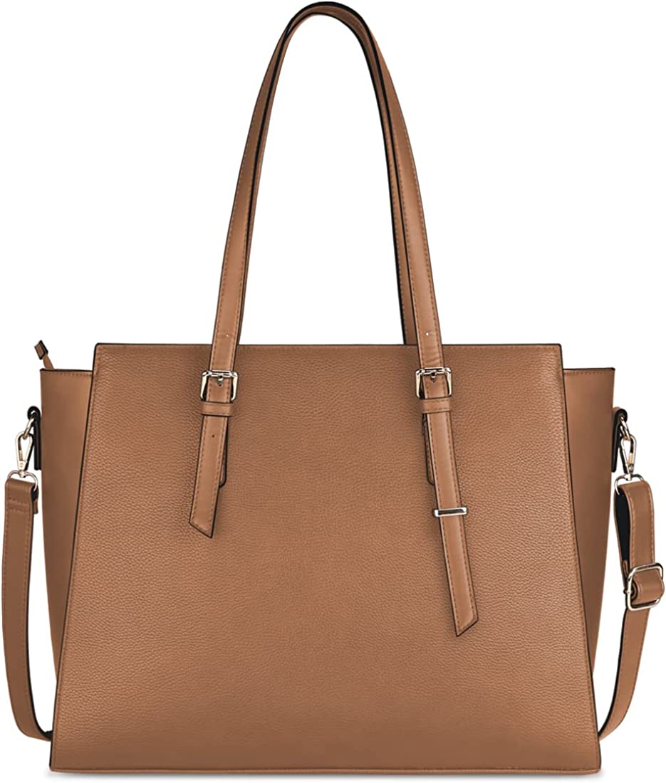 Laptop Bag for Women 15.6 Inch Large Capacity Waterproof Leather Shoulder Bag